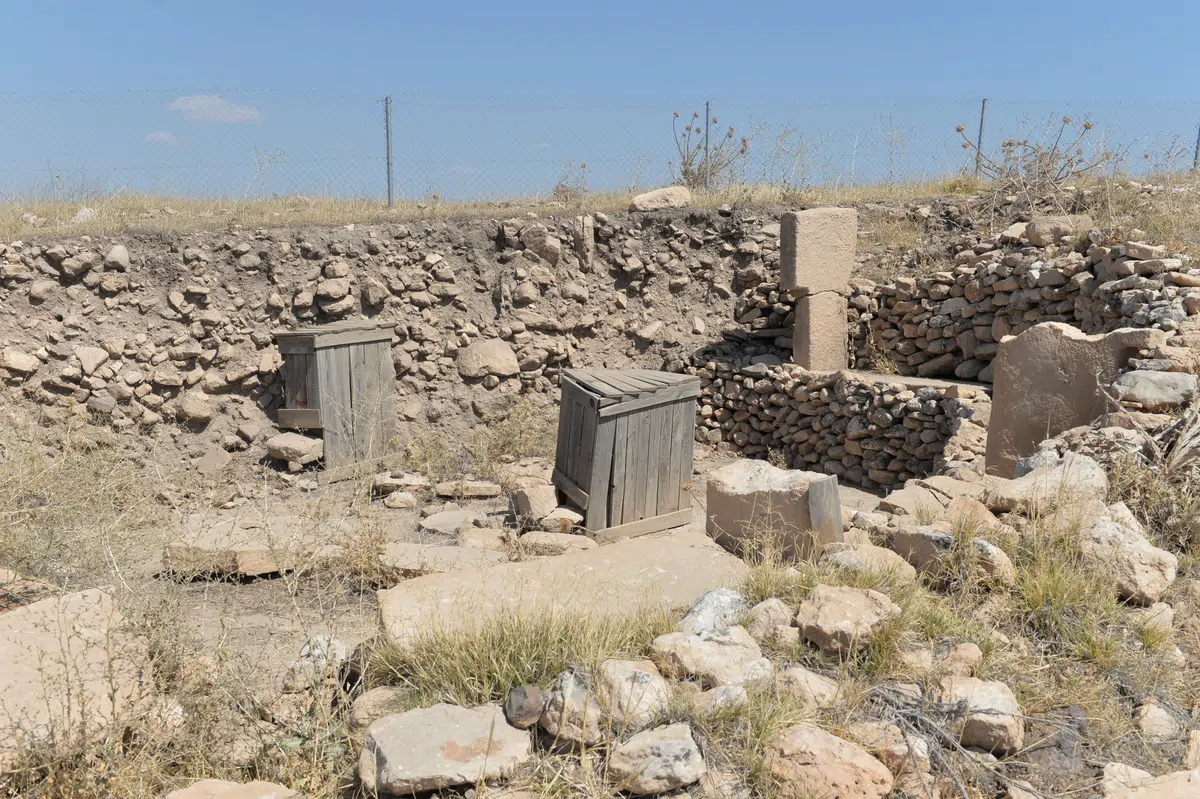 Excavated Building F on the southwest mound.