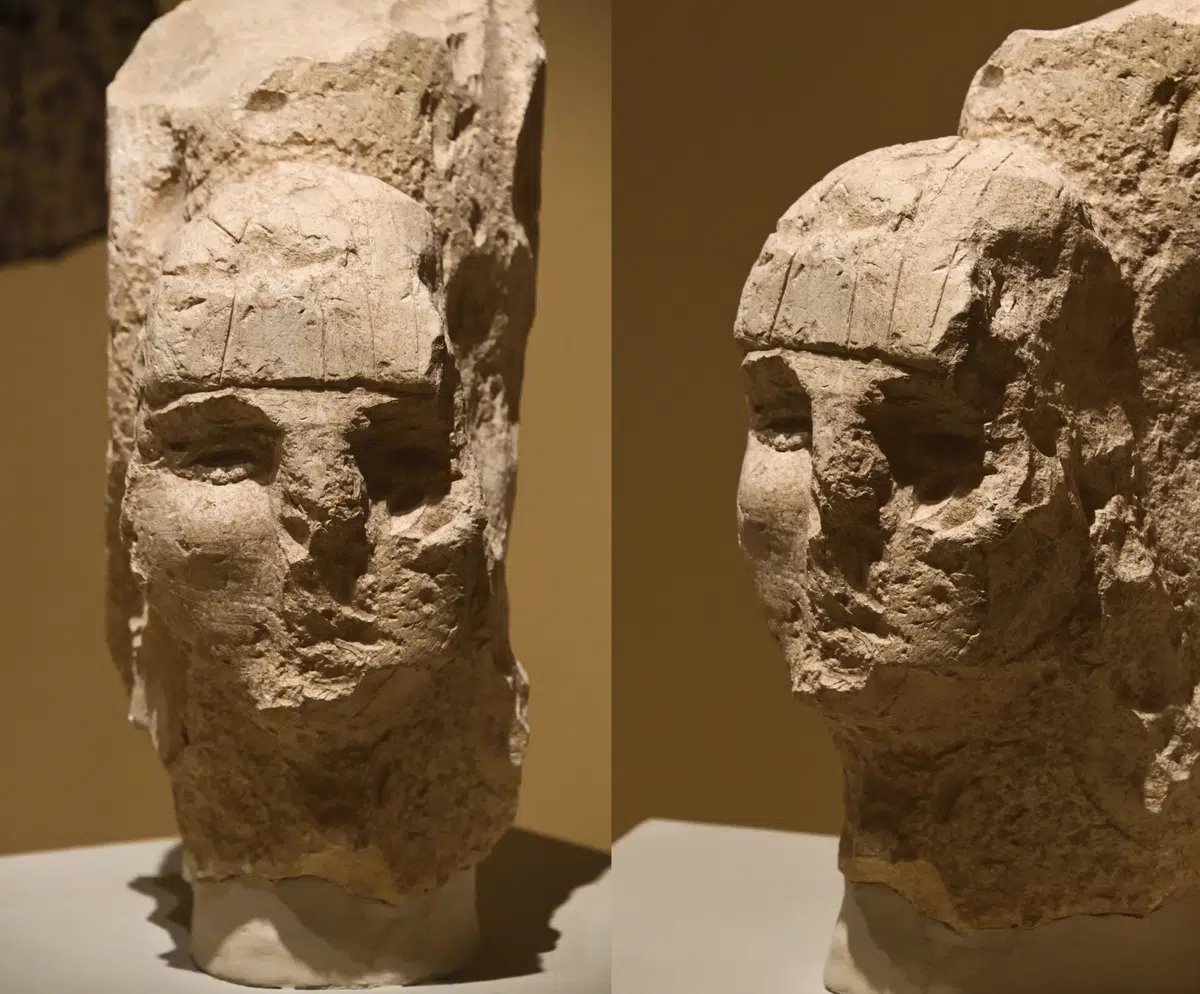 A limestone sculpture from Nevalı Çori in the Şanlıurfa Archaeology Museum.