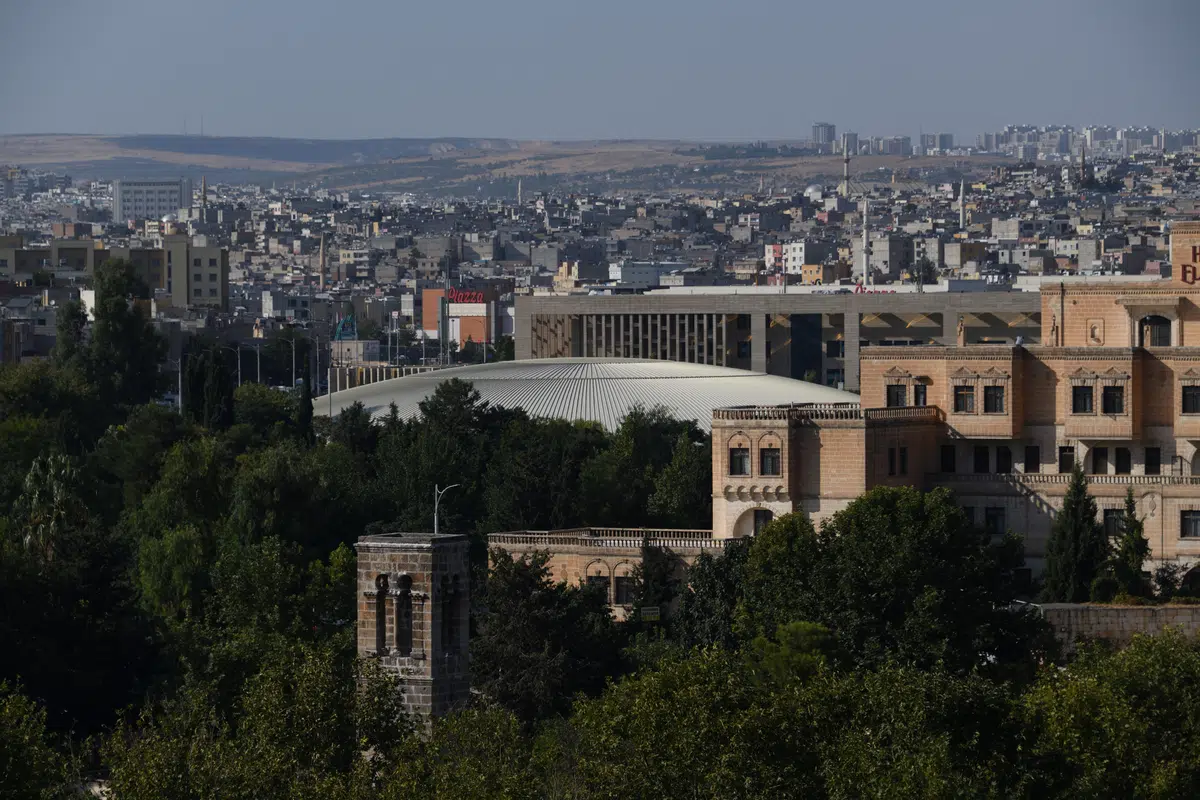 View of the Şanlıurfa Archaeology Museum and museum park.